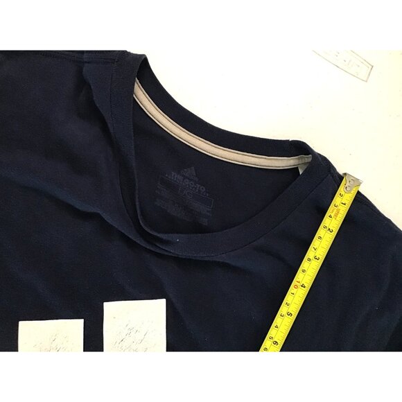ADIDAS- MENS NAVY FRONT GRAPHIC SHORT SLEEVE CREW NECK T-SHIRT SIZE LARGE - Picture 3 of 6